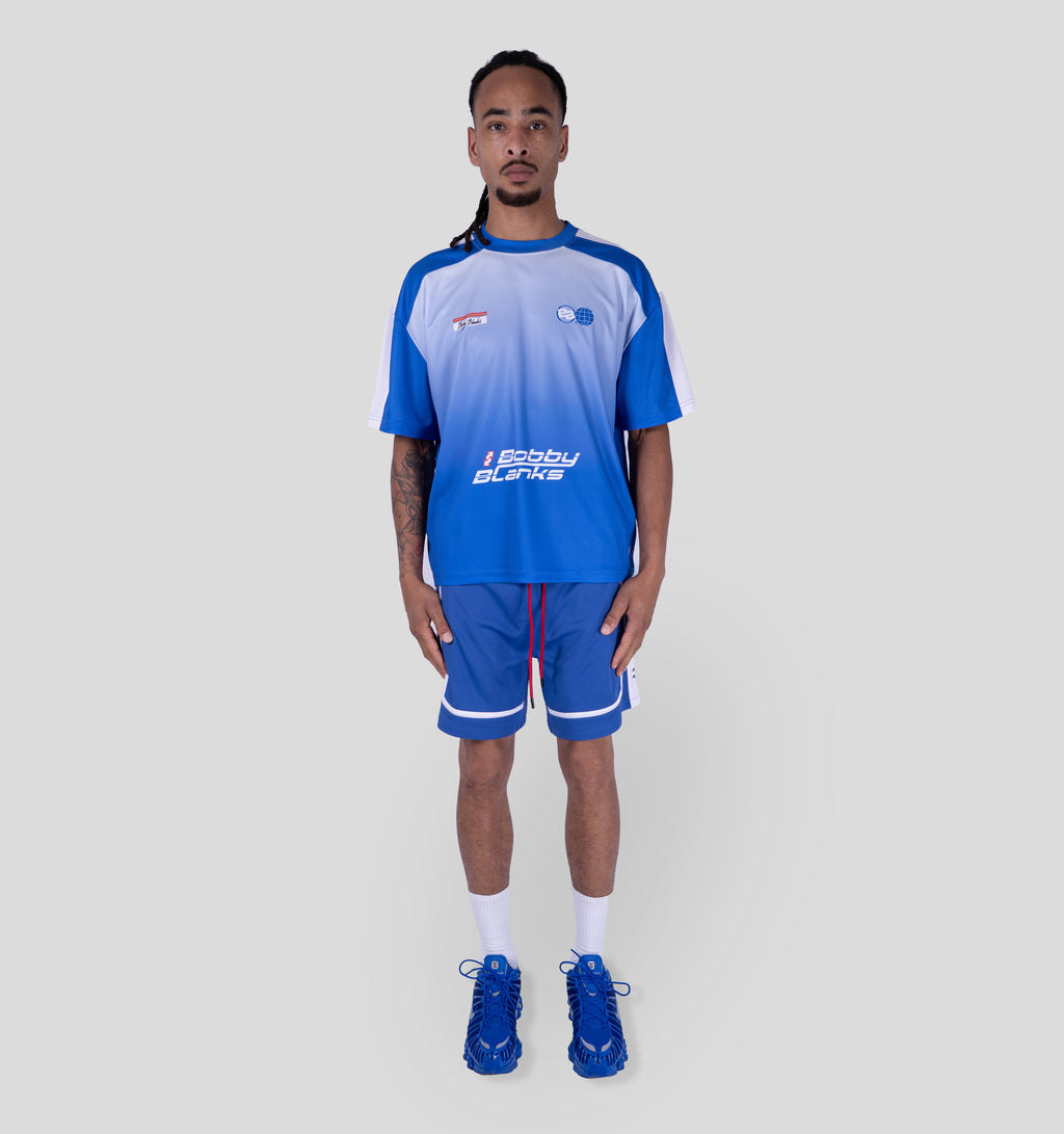 SOHO MESH T-SHIRT- COBALT/WHITE