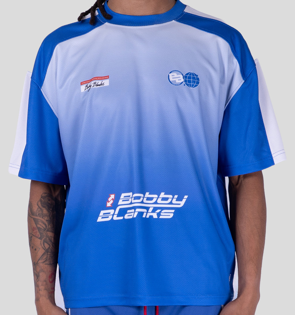 SOHO MESH T-SHIRT- COBALT/WHITE