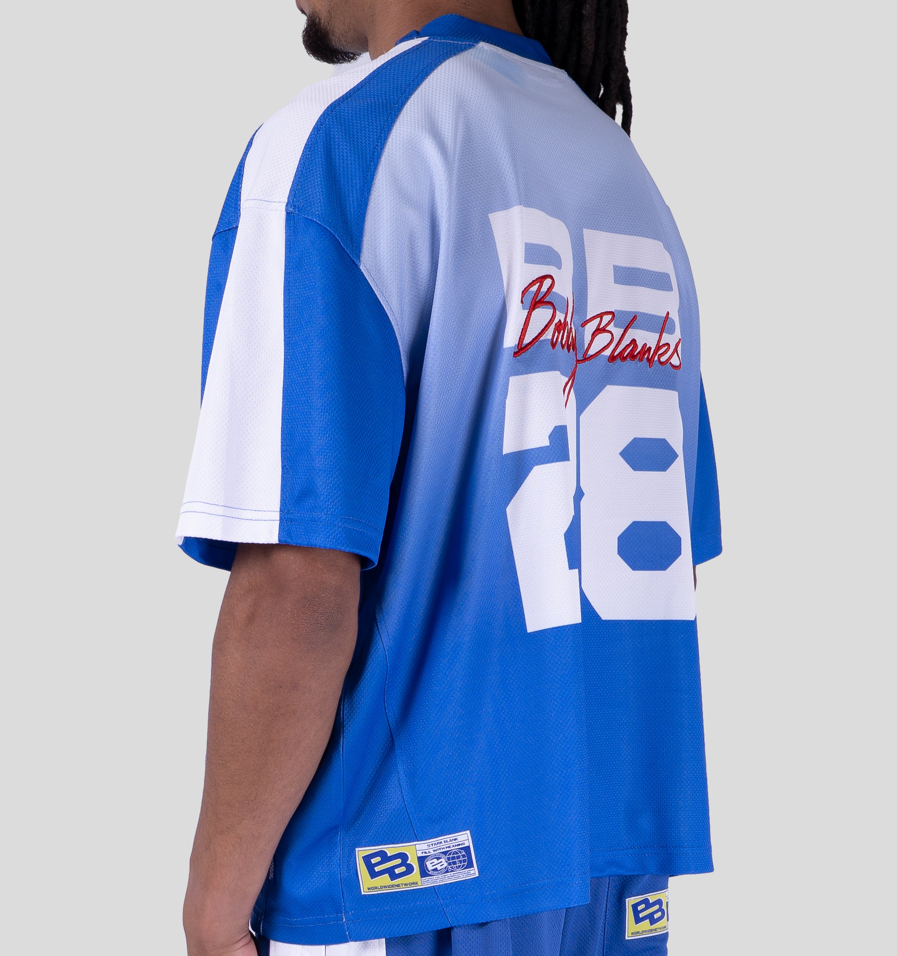 SOHO MESH T-SHIRT- COBALT/WHITE
