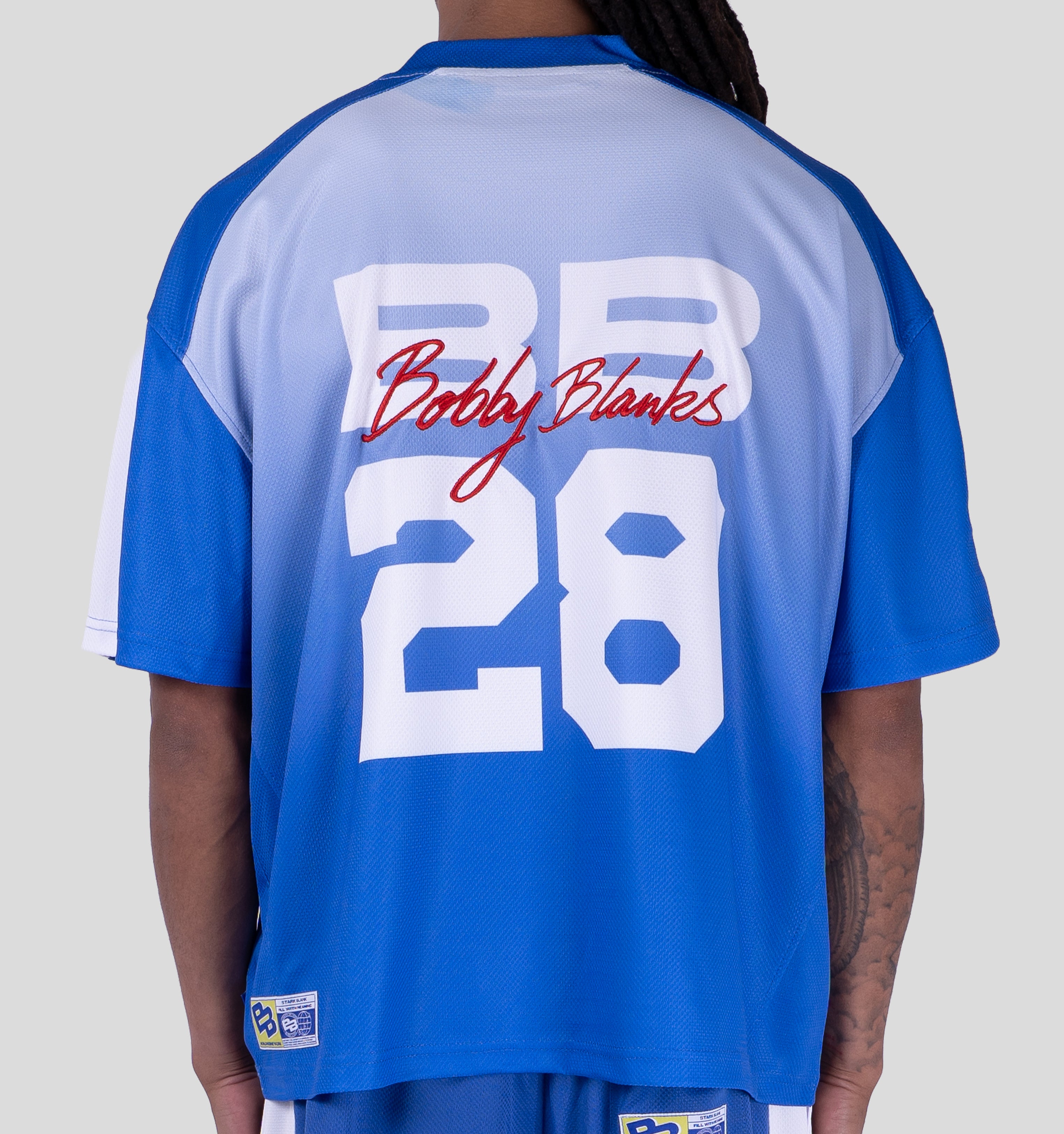 SOHO MESH T-SHIRT- COBALT/WHITE