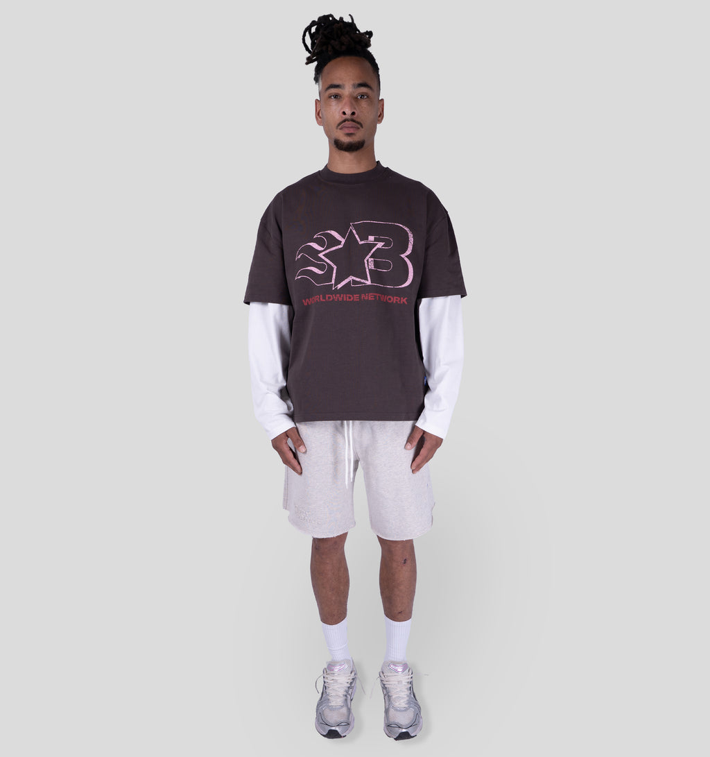 VOICEMAIL DOUBLELAYER- BROWN/OFF WHITE
