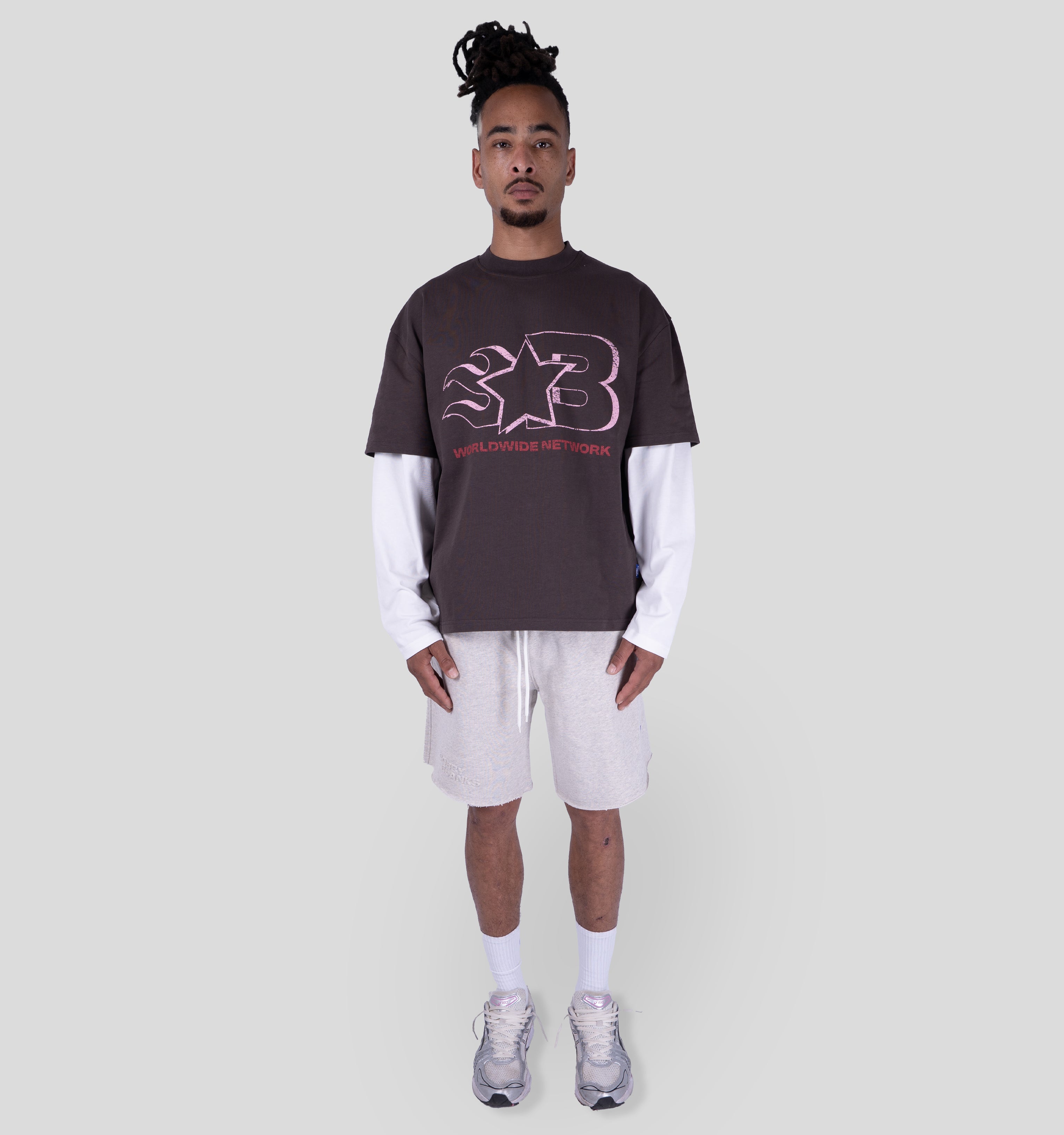 VOICEMAIL DOUBLELAYER- BROWN/OFF WHITE