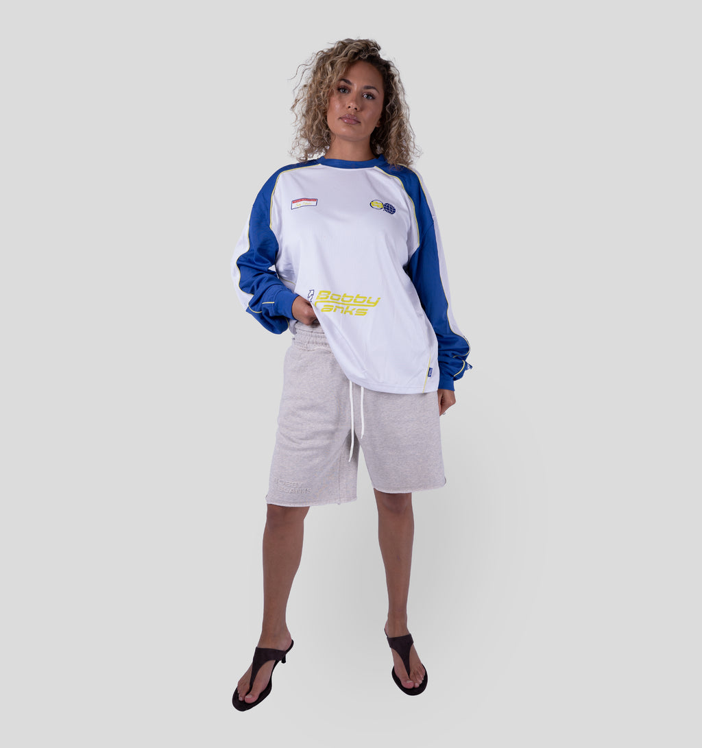 SOHO MESH LONGSLEEVE - WHITE/COBALT