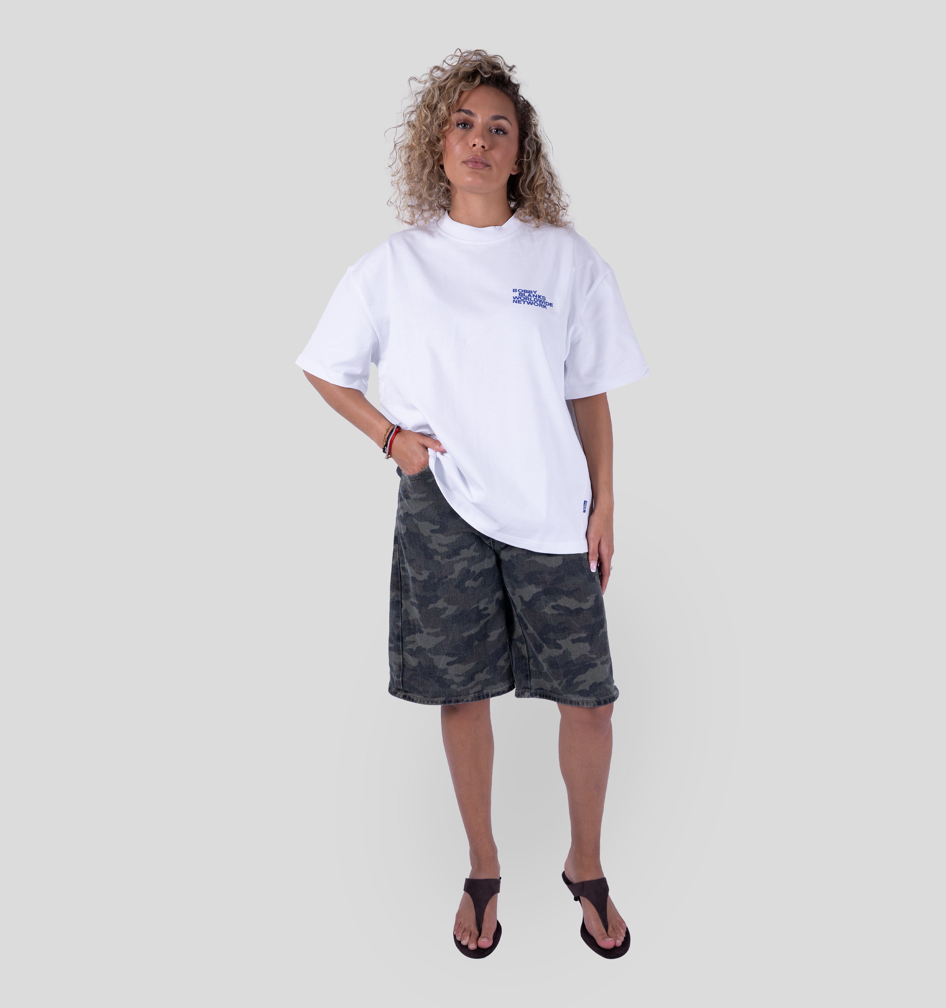 FORUM T-SHIRT - WHITE/COBALT