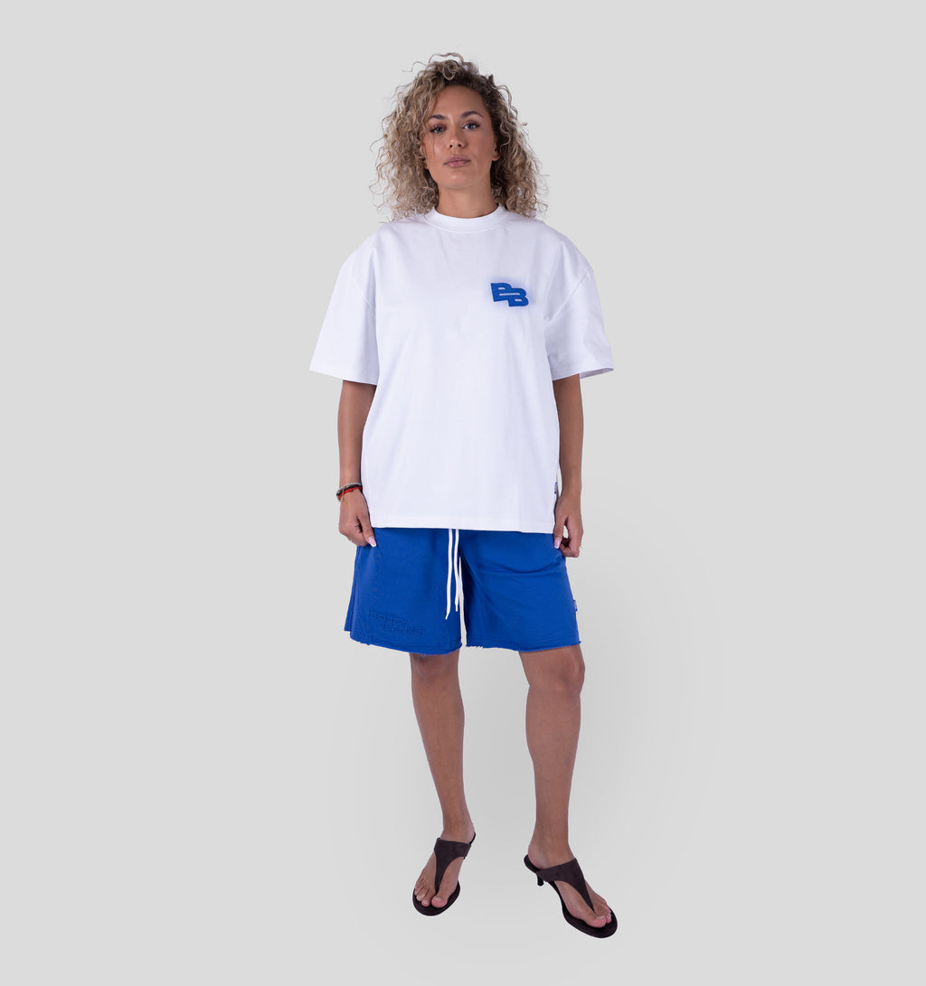 BANNER T-SHIRT - WHITE/COBALT