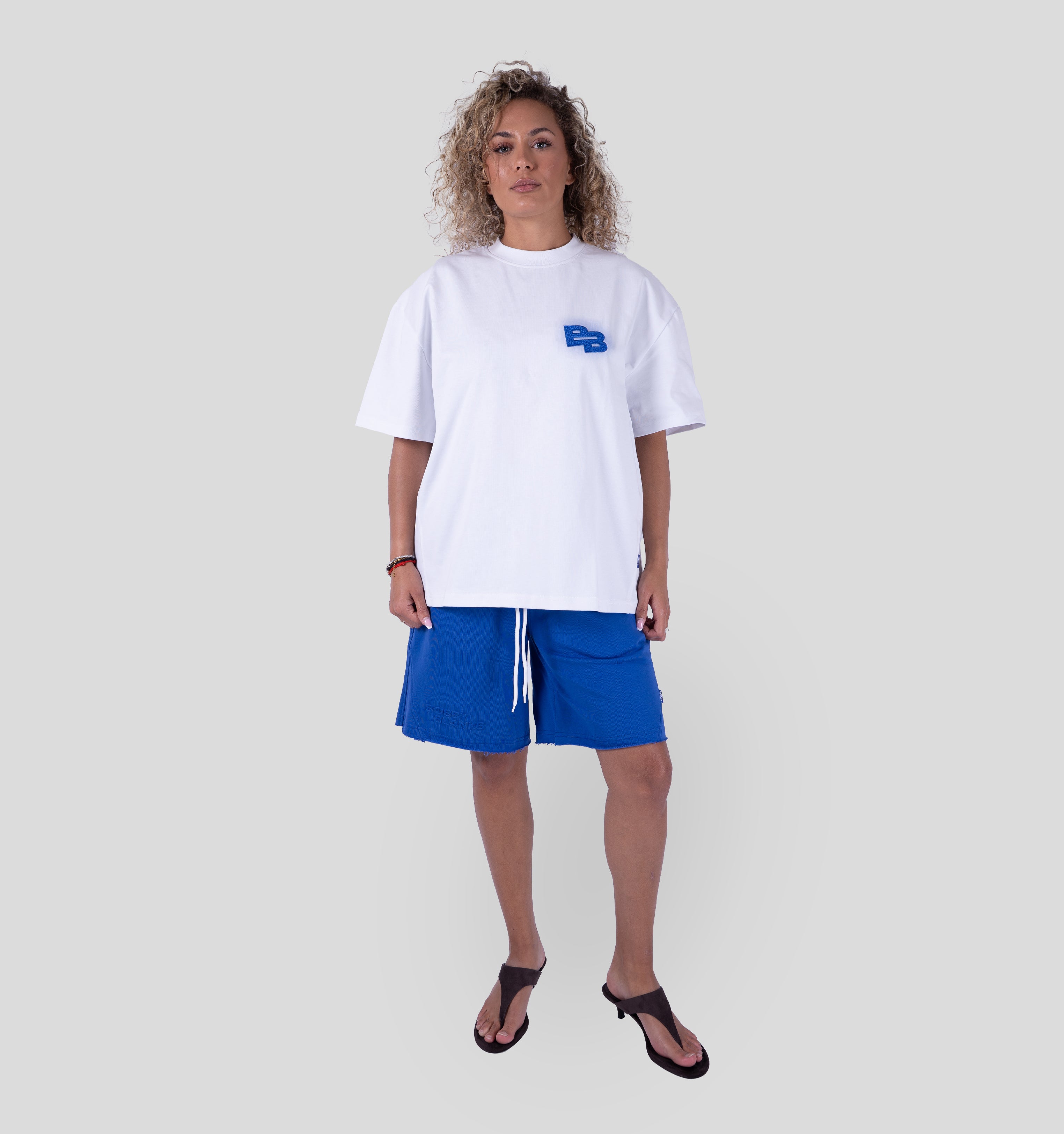 BANNER T-SHIRT - WHITE/COBALT