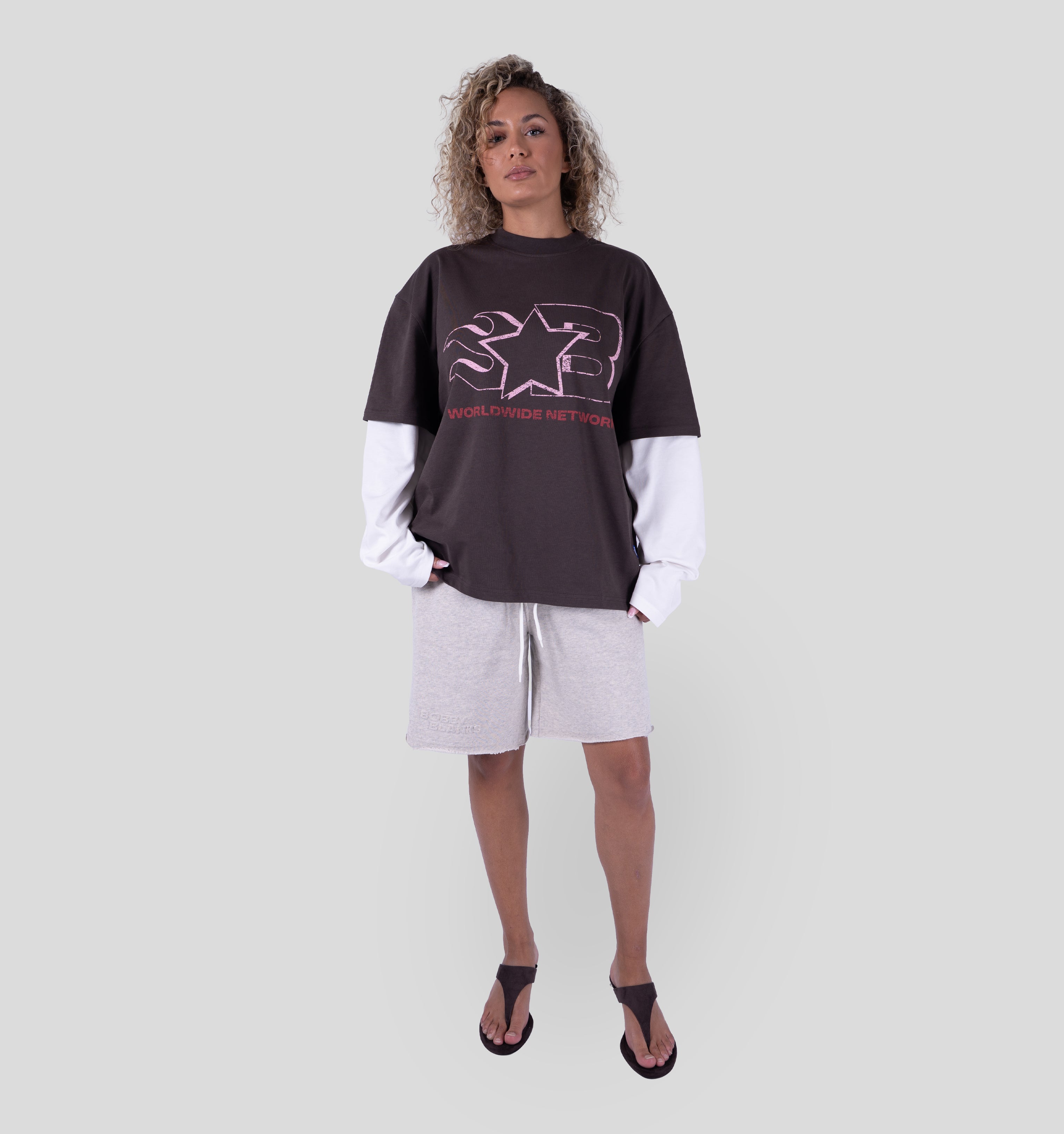 VOICEMAIL DOUBLELAYER- BROWN/OFF WHITE