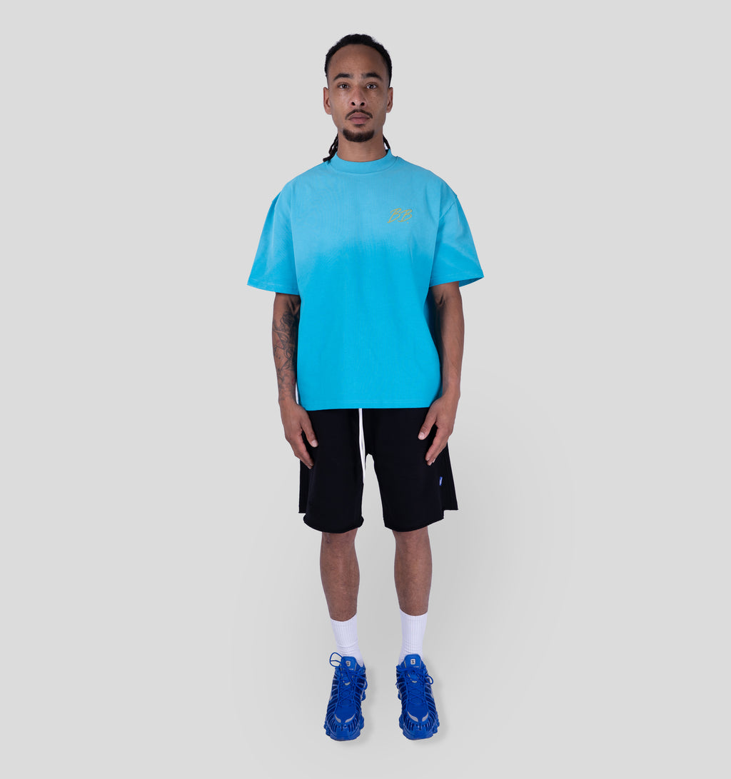 BRIXTON T-SHIRT - AQUA/CHARTREUSE