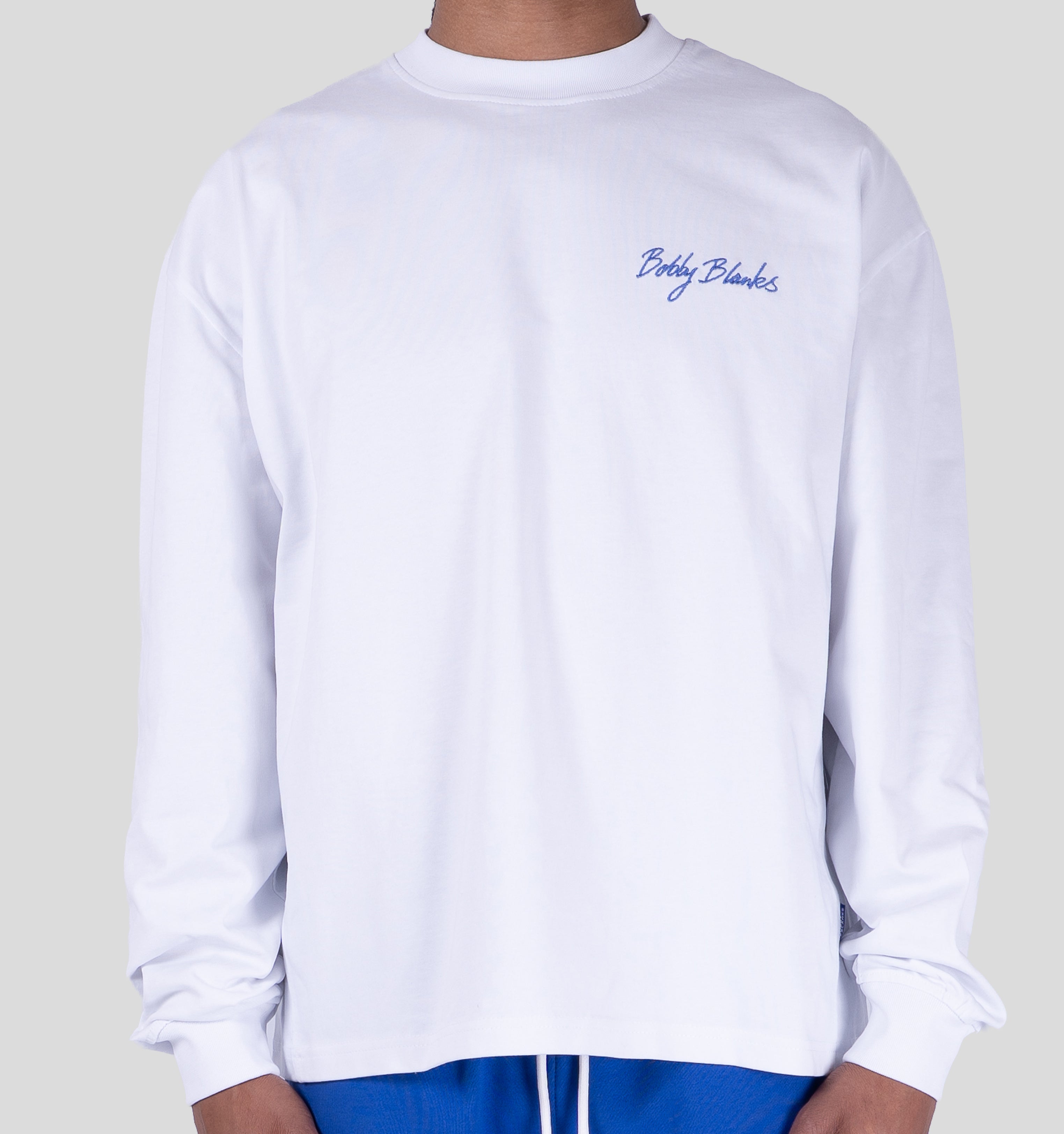 BOOKMARK LONGSLEEVE - WHITE/COBALT