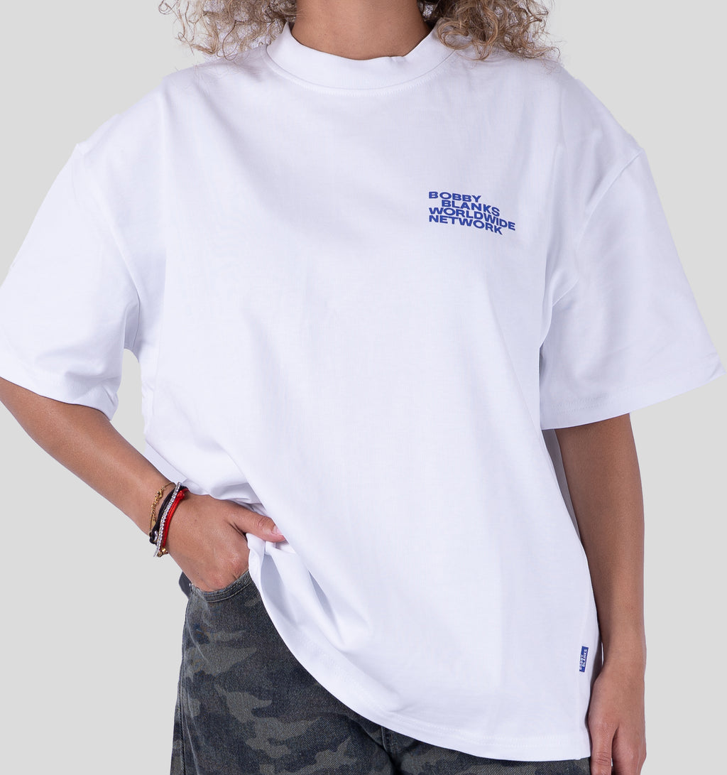 FORUM T-SHIRT - WHITE/COBALT