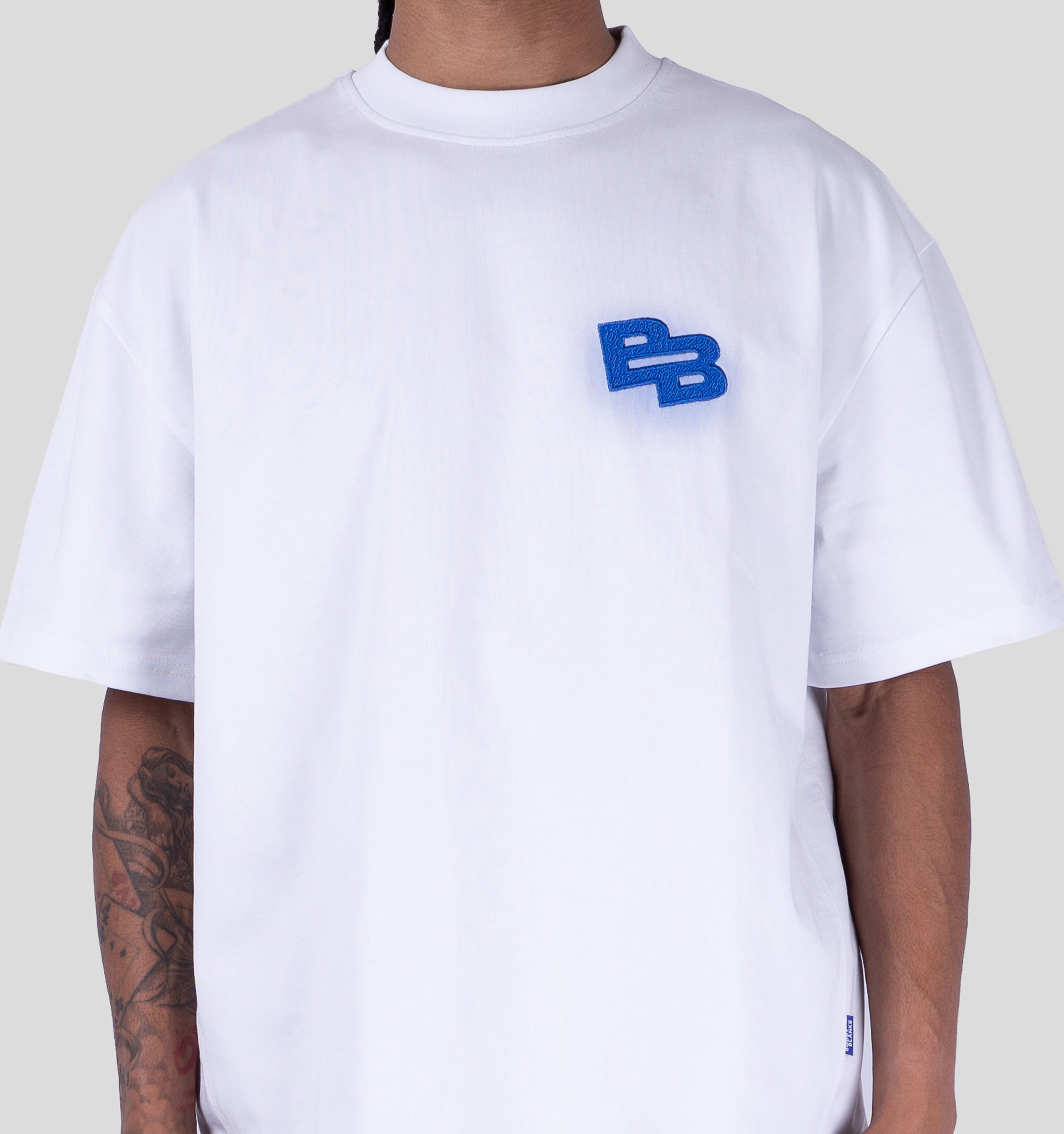 BANNER T-SHIRT - WHITE/COBALT