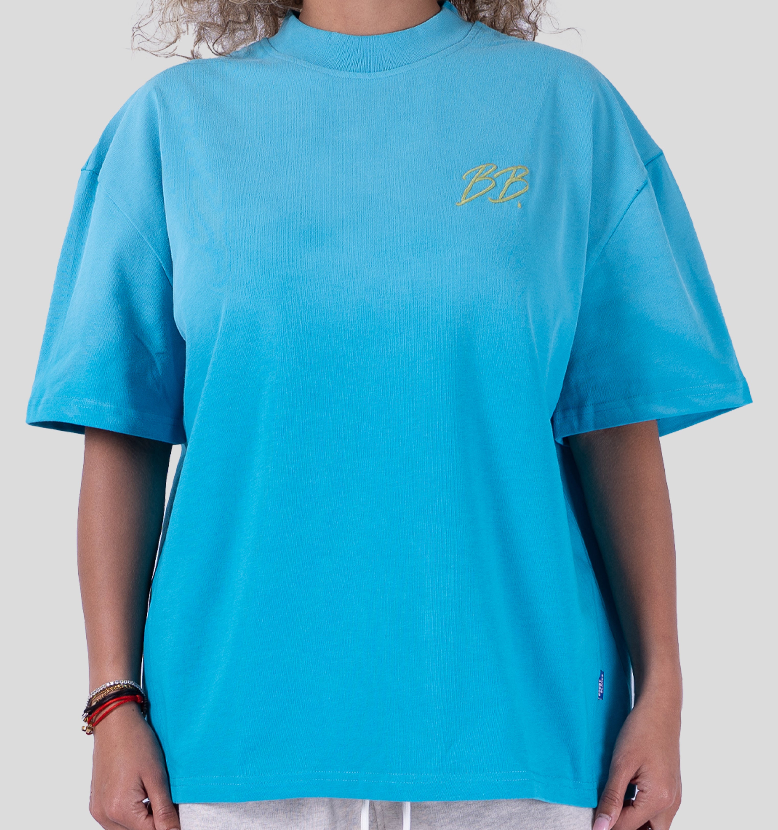 BRIXTON T-SHIRT - AQUA/CHARTREUSE
