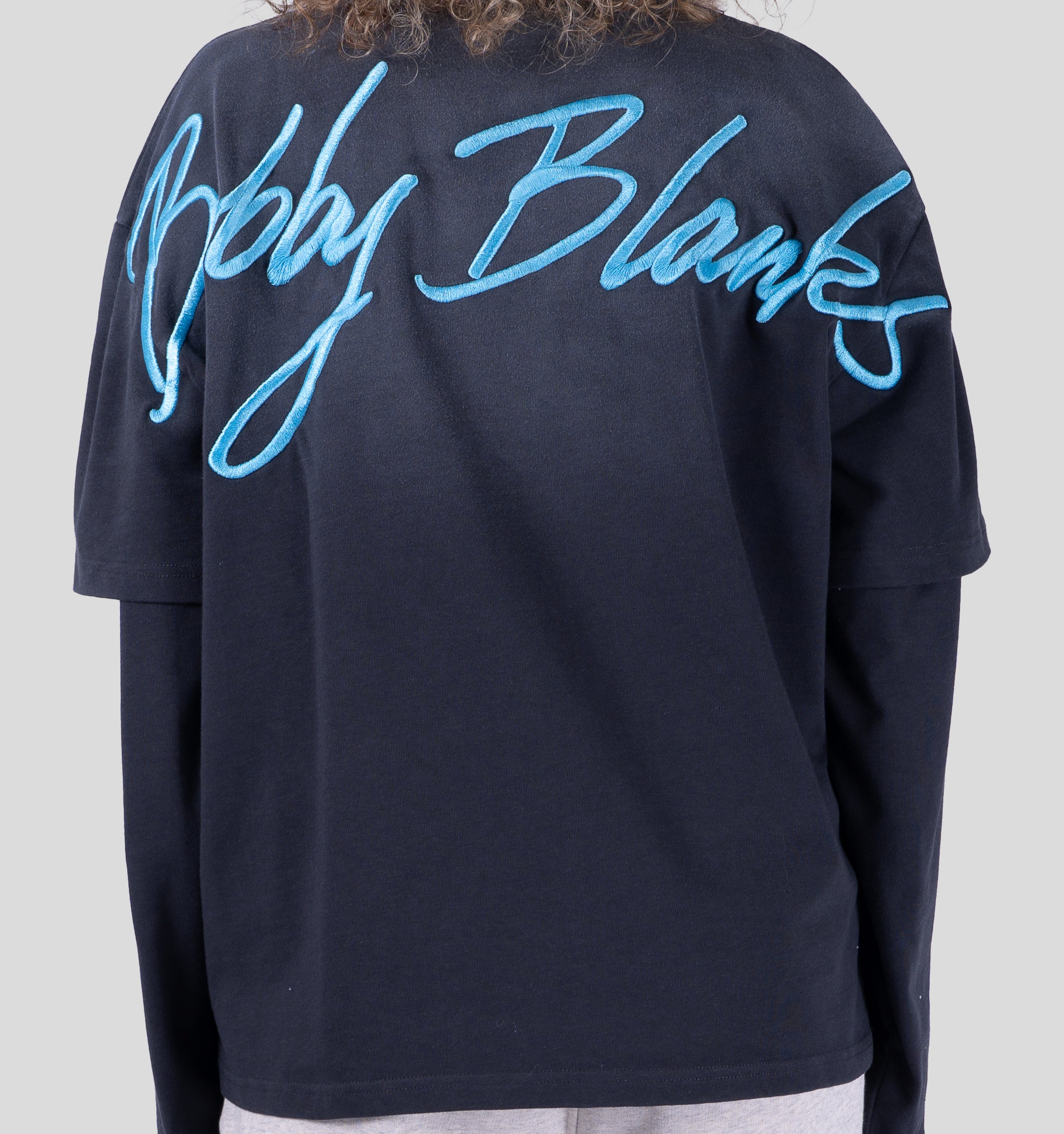 BRIXTON DOUBLE LAYER LONGSLEEVE - GREY/AQUA