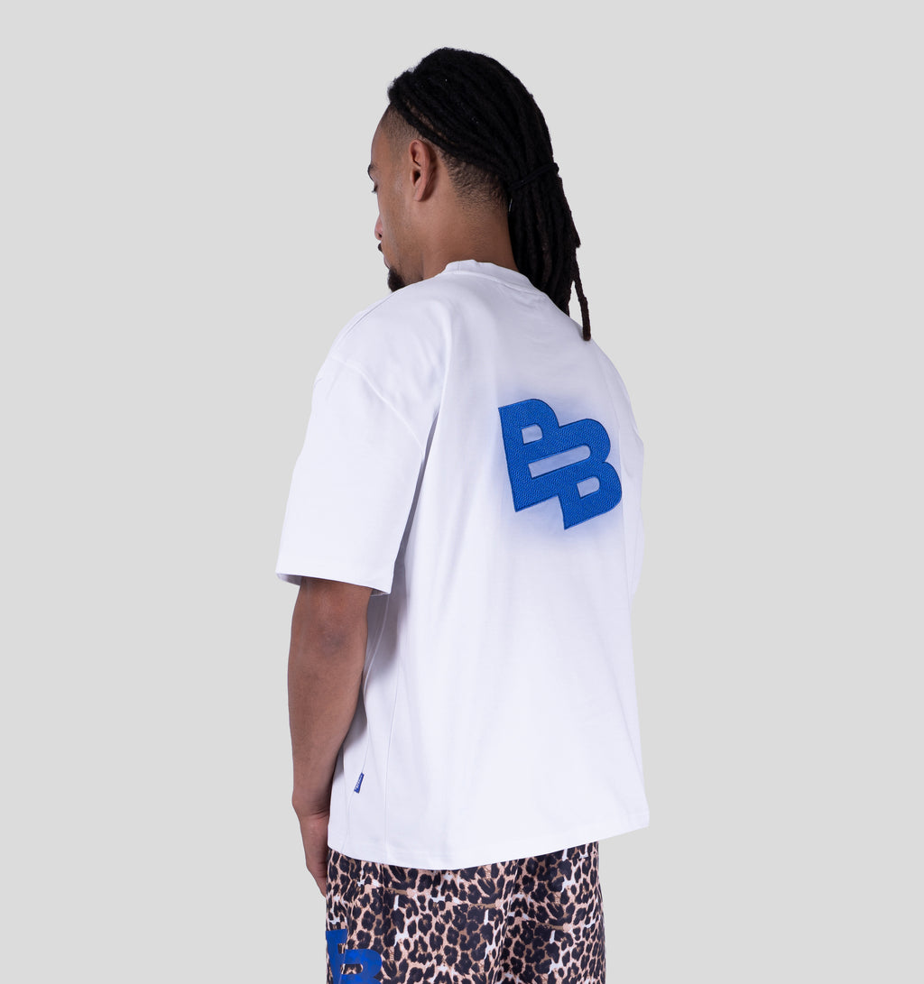 BANNER T-SHIRT - WHITE/COBALT