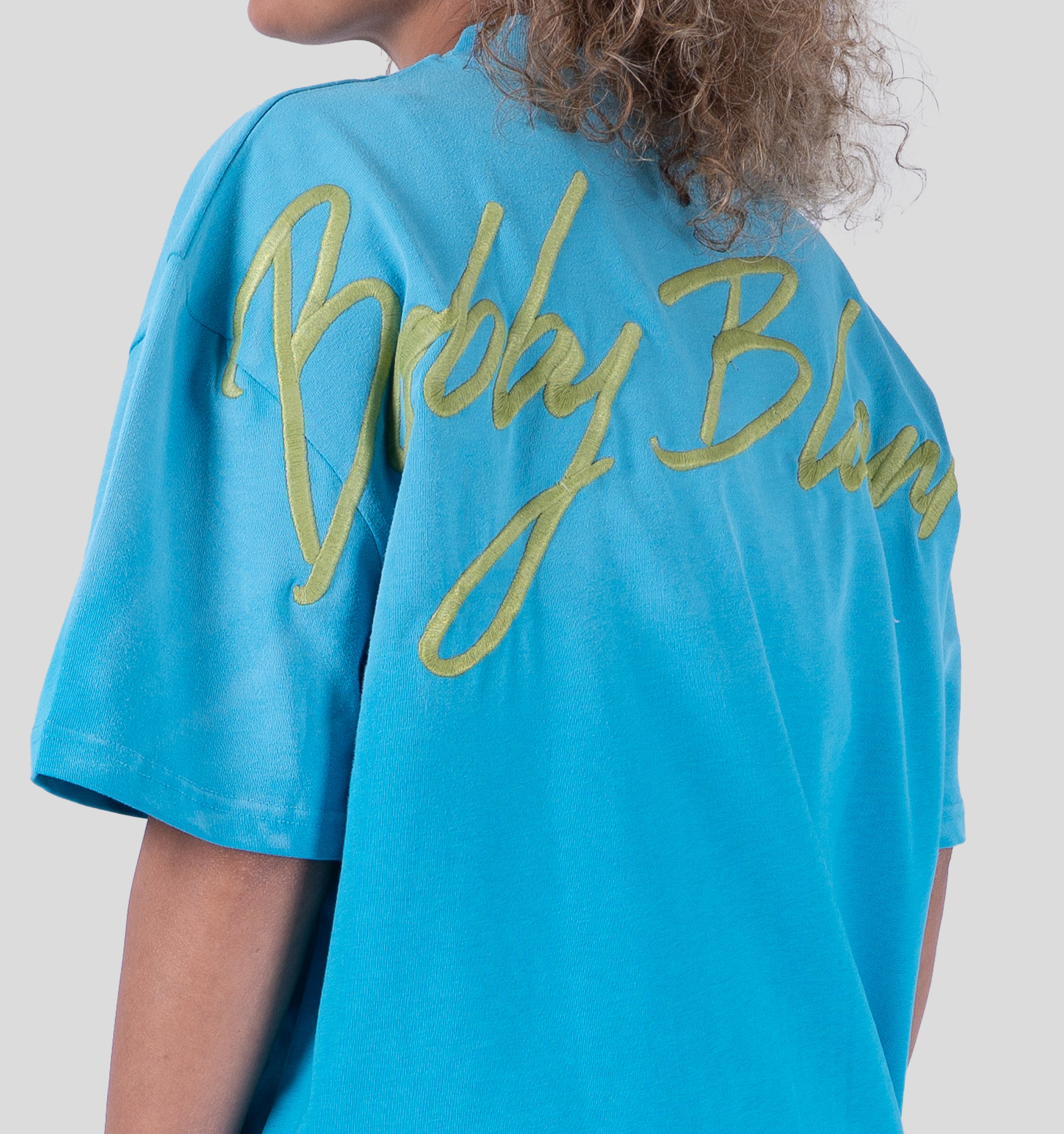 BRIXTON T-SHIRT - AQUA/CHARTREUSE