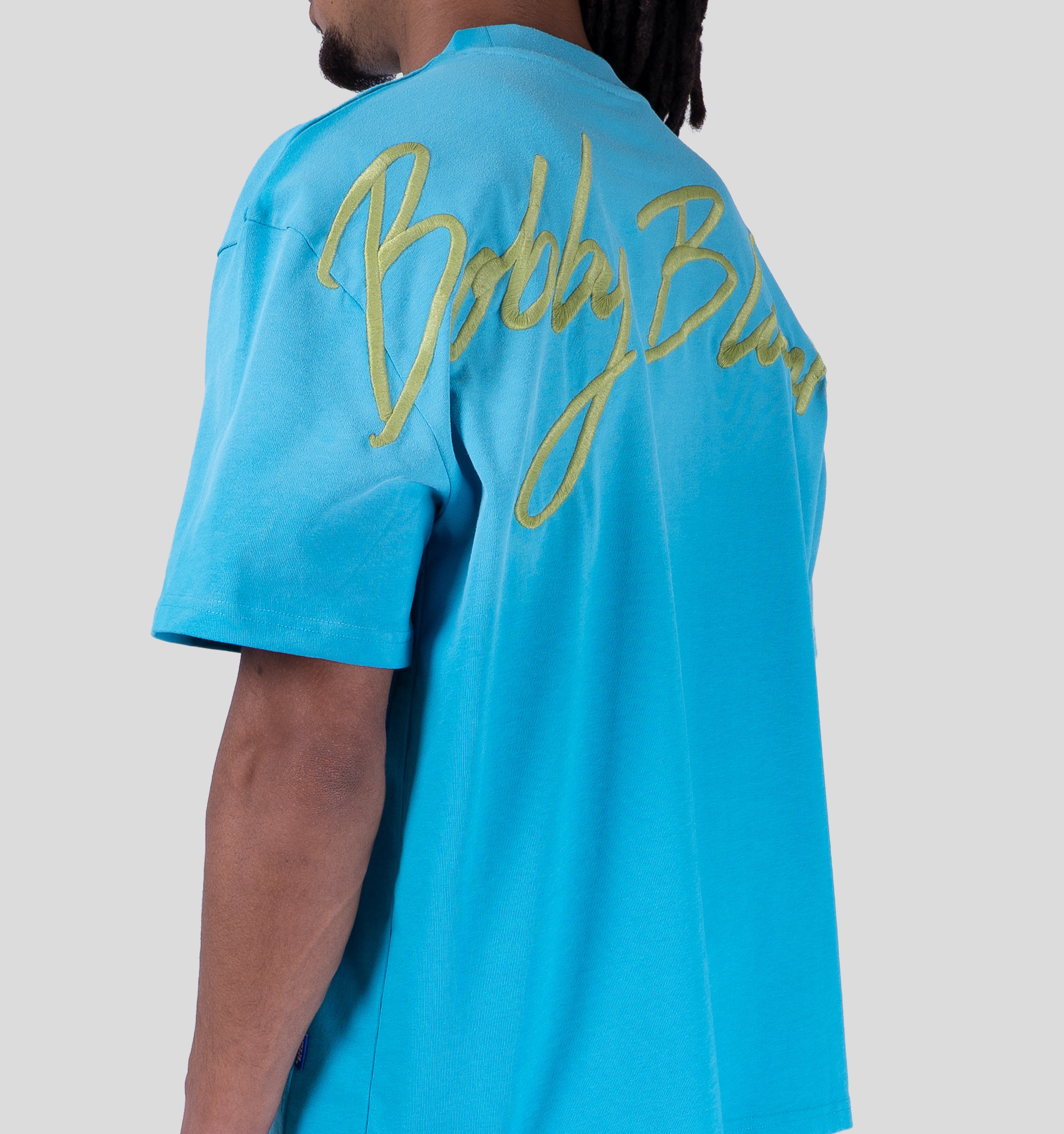BRIXTON T-SHIRT - AQUA/CHARTREUSE