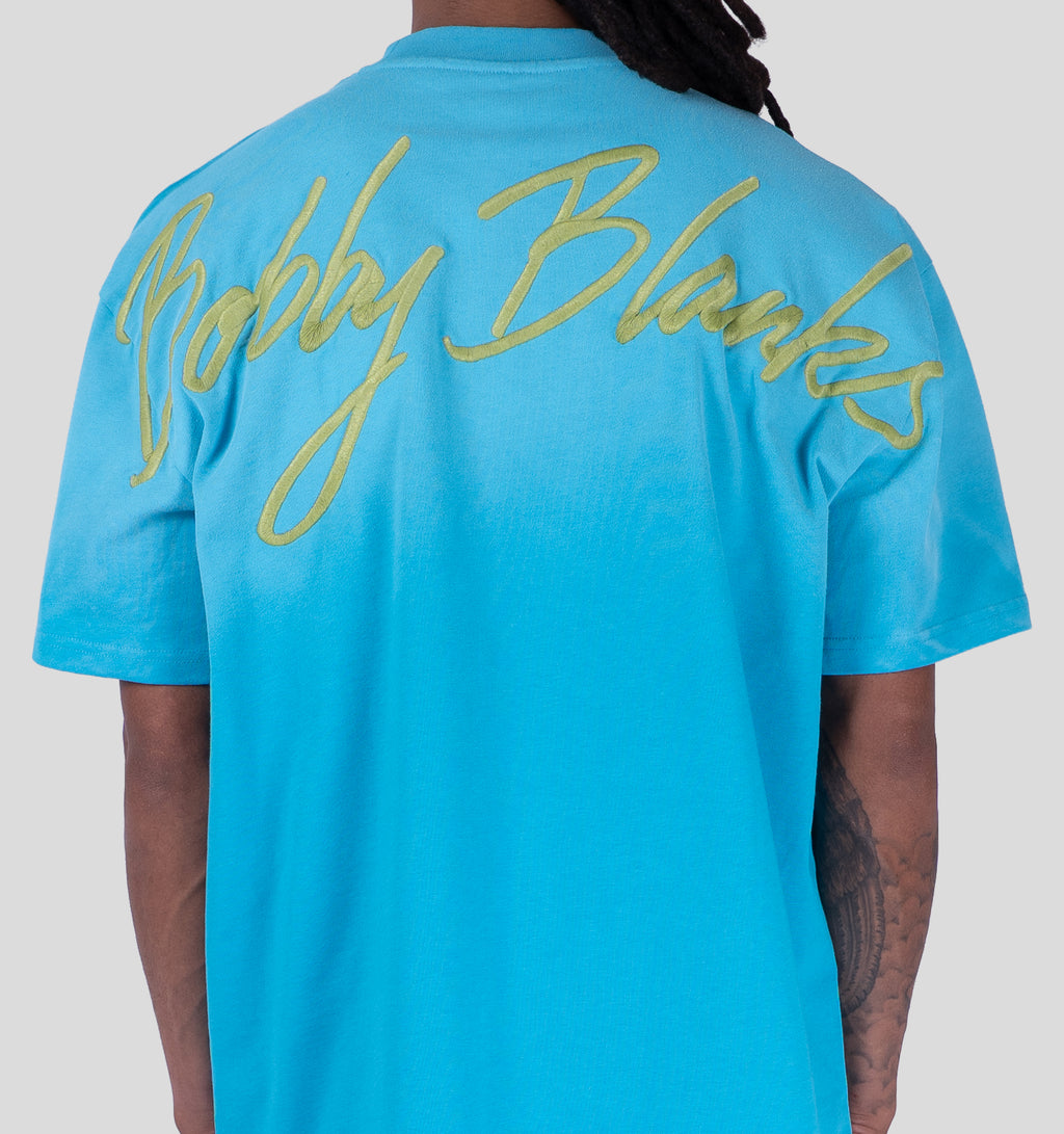 BRIXTON T-SHIRT - AQUA/CHARTREUSE