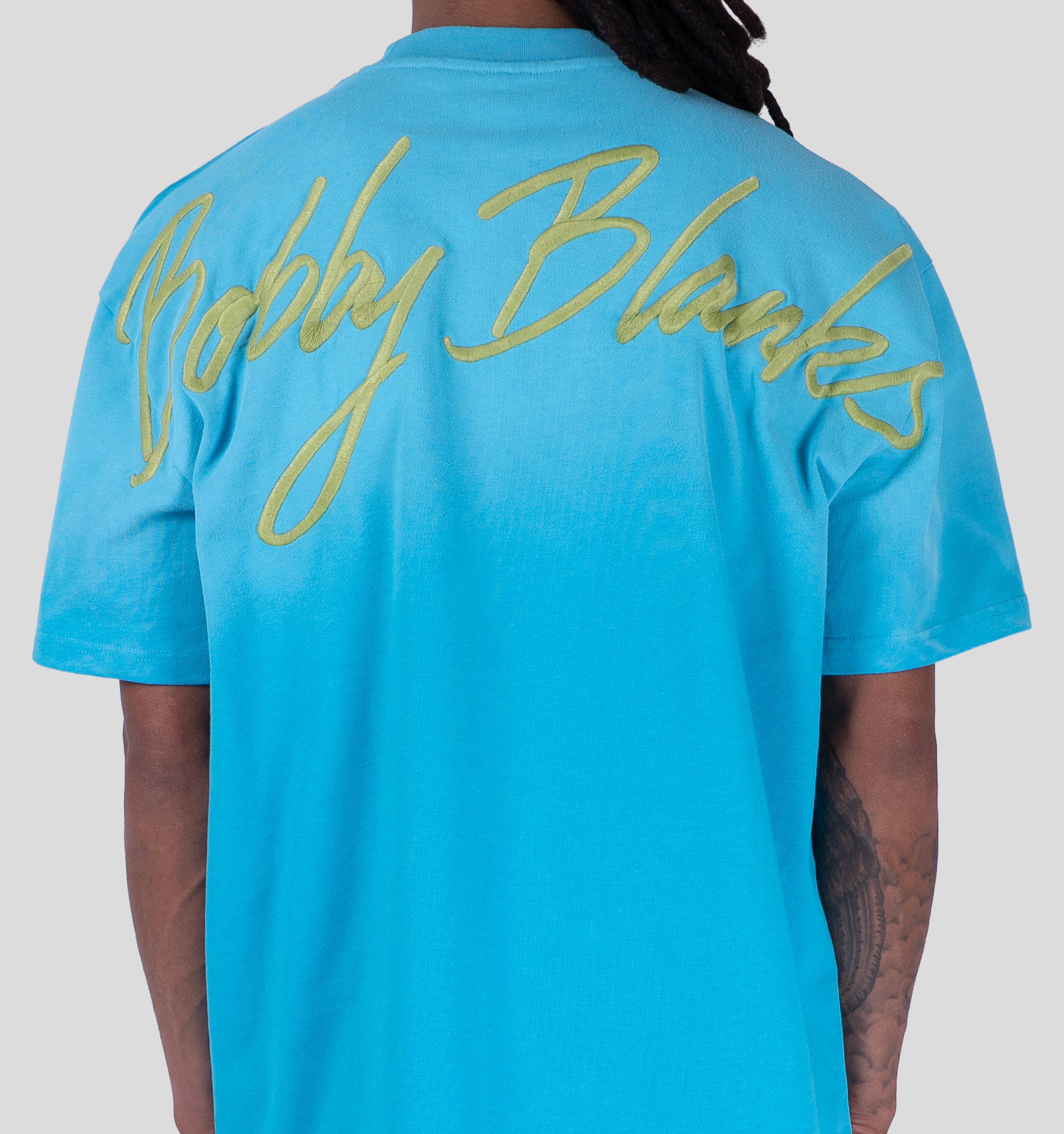 BRIXTON T-SHIRT - AQUA/CHARTREUSE