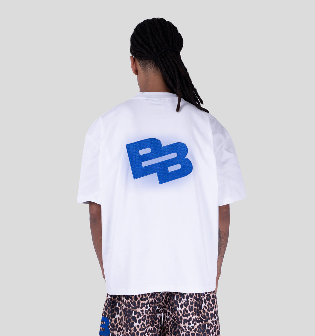 BANNER T-SHIRT - WHITE/COBALT