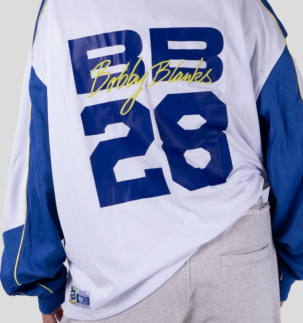 SOHO MESH LONGSLEEVE - WHITE/COBALT